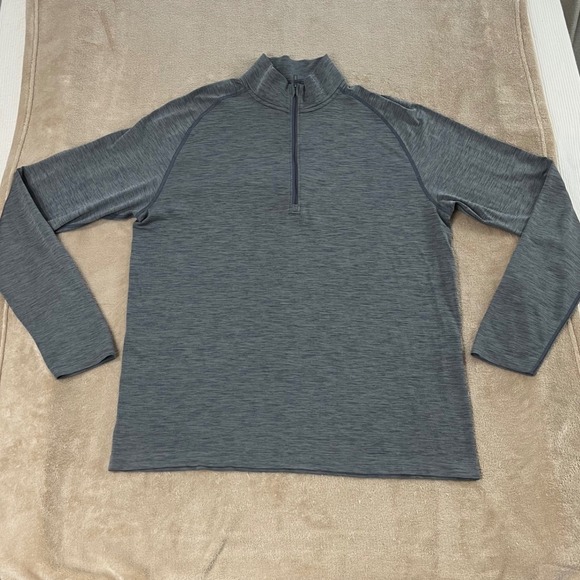 Lululemon Men's size XL Gray Heathered Quarter Zip Long Sleeve Pullover EUC - Picture 1 of 7